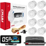 Parkovací senzor Amio, 8 senzorů, bílý, přední i zadní, LED 3D