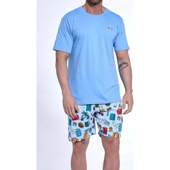 Pánské pyžamo Cornette pánské pyžamo 326/174 Travel krátký rukáv velikost S