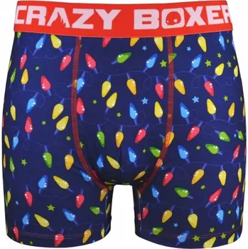 Boxerky CRAZY BOXER Vánoční pánské boxerky - světýlka, velikost L