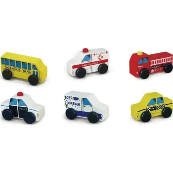 Dřevěná hračka VIGA Dřevěná autíčka city 6ks, 18m+