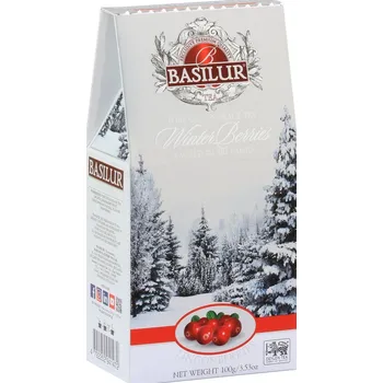 Nápoj WINTER BERRIES LINGONBERRIES - černý sypaný čaj a brusnice brusinka - PAPÍR 100 g BASILUR