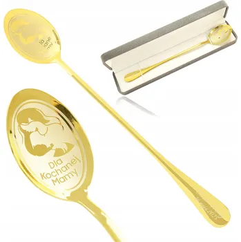 Obraz Zlatá lžička s gravírováním DÁREK PRO MAMINKU, IDEÁLNÍ DÁREK K NAROZENINÁM