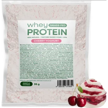 Protein WHEY GRASS-FED PROTEIN - Syrovátkový protein - TŘEŠŇOVÝ JOGURT 35 g BRAINMAX
