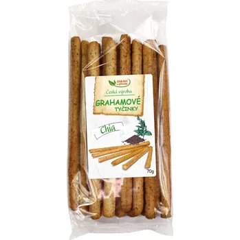 Slaná tyčinka Grahamové celozrnné tyčinky CHIA 70 g ZDRAVÍ Z PŘÍRODY