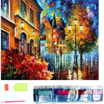 Diamantový obrázek malování 30x40cm - Procházka městem s přáteli