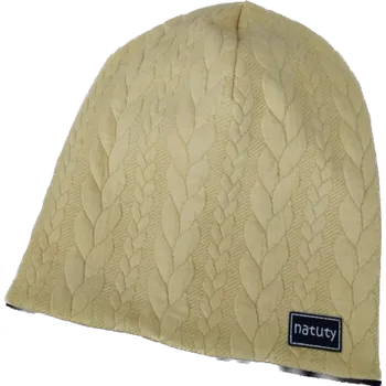 Čepice Natuty Čepička homeless s fleecem - Žluté copánky Velikost: 49-51