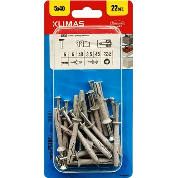 Vrták NATLOUKACÍ HMOŽDINKY 5x40 DO BETONU BLISTRU 22 KS PZ2 KLIMAS