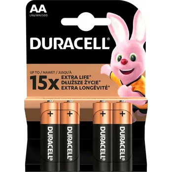 Článková baterie Alkalická baterie Duracell AA (R6) 4 ks
