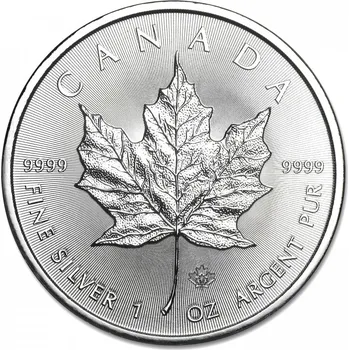 Sběratelství The Royal Canadian Mint Kanada. 5 $ 2014. Maple Leaf: Javorový list. 1 oz.