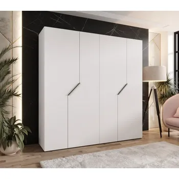 Šatní skříň Čtyřdveřová šatní skříň 200 cm ELIRA 1 - bílá / kašmírové úchyty