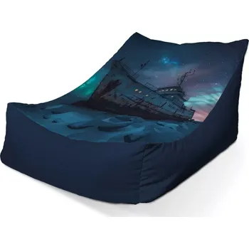 Sedací pytel Sablio Sedací vak Lounge Vrak lodi při polární záři: 120 x 100 x 80 cm