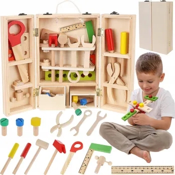 Dětská dílna DŘEVĚNÁ DÍLNA NÁŘADÍ SADA PRO KUTILY