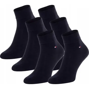 Pánské ponožky TOMMY HILFIGER PONOŽKY PONOŽKY KOTNÍKOVÉ PONOŽKY 6P TMAVĚ MODRÉ vel. 43-46