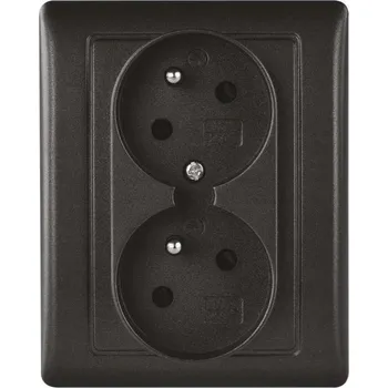 Elektrická zásuvka Elektrická Zásuvka zásuvka nástěnná Emos černá