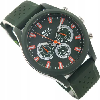 Hodinky Pánské hodinky LORUS RT375JX9 zelené na řemínku, chronograf, 100M