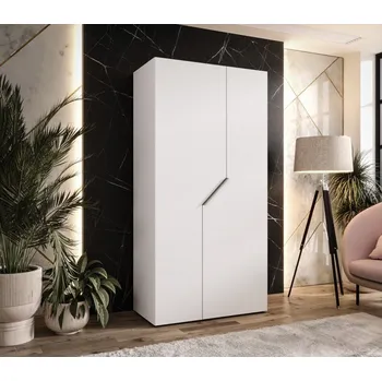 Šatní skříň Úzká šatní skříň 100 cm ELIRA 1 - bílá / kašmírový úchyt