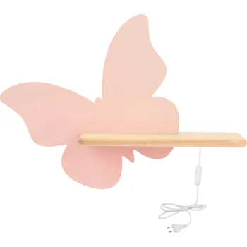 Nástěnné svítidlo Dětská LED lampička na zeď do zásuvky BUTTERFLY - 5W, 4000K (denní bílá), růžová
