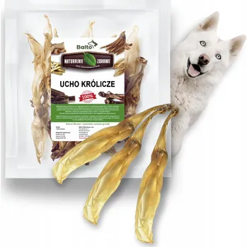 Pamlsek pro psa Sušené králičí ucho 3ks BALTO - přírodní kousátko pro psa