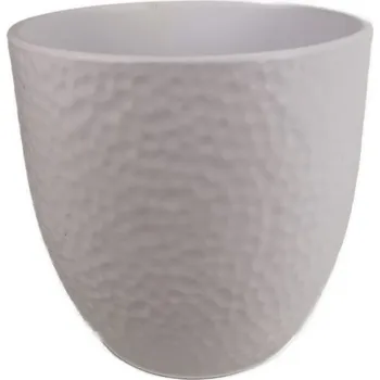 Květináč Keramický květináč Boston matný 19 cm bílý II. jakost