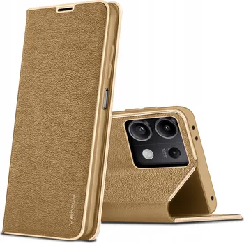 Pouzdro na mobilní telefon Pouzdro s klopou KrainaGSM pro Xiaomi Redmi Note 13 Pro 5G zlaté