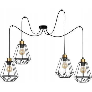 ZÁVĚSNÁ LAMPA PRIMO P ČERNÁ+ZLATÁ 4X60W E27