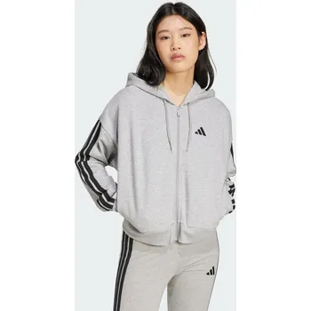 Pánský svetr ADIDAS Mikina Essentials 3-Stripes French Terry Full-Zip XS ČERNÁ|ŠEDÁ