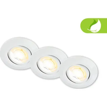 Bodové svítidlo BRILONER Klira 3ks sada LED vestavné bodové svítidlo 230V, nastavitelné, CTS, Ra90, bílé 7586036