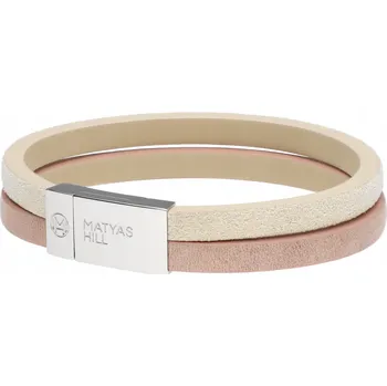 Náramek MATYAS HILL Dámský kožený náramek HAVEN PINK 17,5 cm
