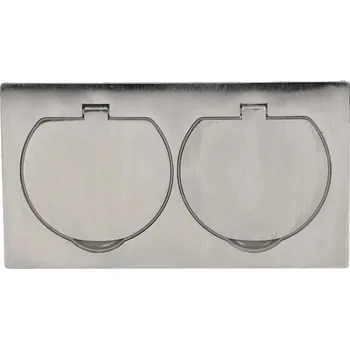 Elektrická zásuvka Elektrická zásuvka Orno dvojitá, voděodolná, se zemněním, stříbrná, IP55