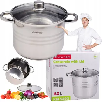 Hrnec Hrnec hrnec Kamille 6,0 l nerezová ocel 24 cm s poklicí