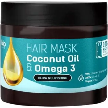 Vlasová regenerace MASKA NA VLASY – Kokosový olej a Omega 3 - HAIR MASK - Coconut Oil & Omega 3 295 ml BIO NATURELL