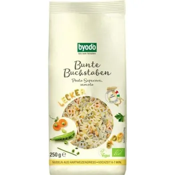 Příloha 12 x Byodo Bio Písmenka barevná z tvrdé pšenice, 250g