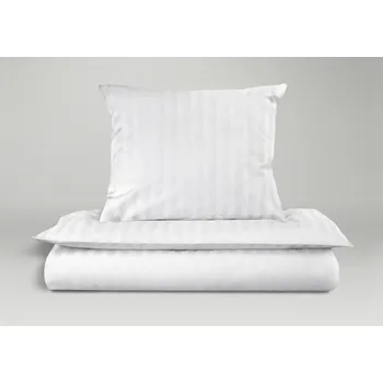 Prostěradlo Bílé damaškové hotelové prostěradlo s proužky 160x200 cm Musso