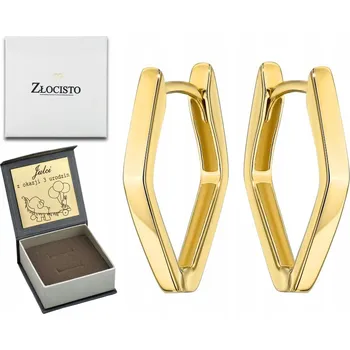 Náušnice HLADKÉ ZLATÉ NÁUŠNICE S KOSTROCEM 585 JAKO DÁREK