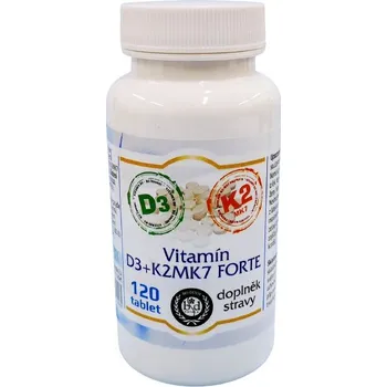 Doplněk stravy Vitamín D3+K2MK7 FORTE 2.000UI - 120 tbl. BIO-DETOX
