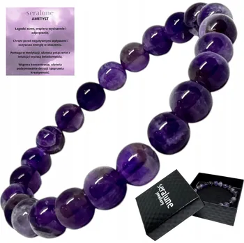 Náramek Bransoletka Z Ametystem Ametyst Kamień Harmonie a klid čakry Seralune