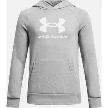 Chlapecká mikina Chlapecká mikina Under Armour UA Rival Fleece BL Hoo 1379791-011 Šedá YXS