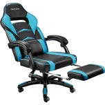 TecTake GmbH 404741 herní kancelářská židle comodo s podnožkou - černá/azurová