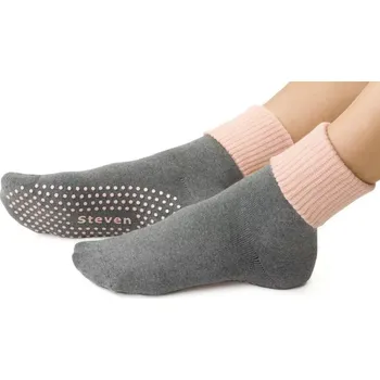Dámské ponožky Dámské protiskluzové ponožky For Safety - 38-40 / šedá/lososová