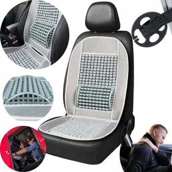 Potah sedadla AMiO PODLOŽKA NA SEDADLO DO AUTA S MASÁŽNÍMI KORÁLKY A OPĚRKOU ZAD