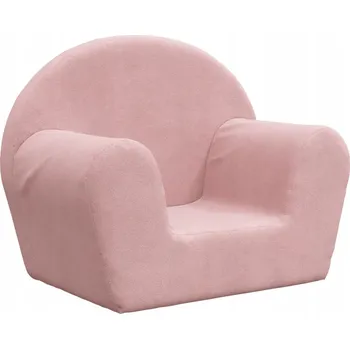 Pohovka Dětská pohovka, růžová, měkký plyš