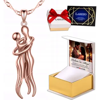 Náhrdelník Pozlacený náhrdelník 925 pro páry – Zamilovaný pár, objímání, Miluji tě