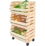 Dřevěný bedýnkový vozík na ovoce a zeleninu