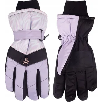 Rukavice Dámské lyžařské rukavice se vzorem fialové S-M YOCLUB