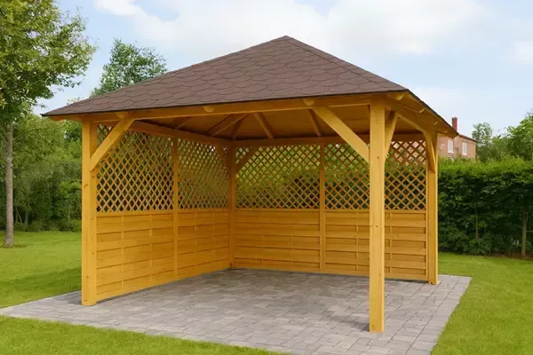 Dřevěná pergola Altán Kuba+Rimini 370x370