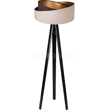 Stojací lampa BPS koncept Stojací lampa Galaxy, v.146cm, béžovo-zlaté stínidlo, 1xE27, ø 50 cm Barva podstavy: Černá