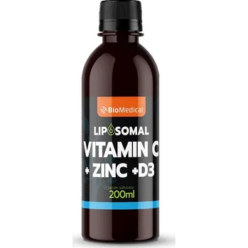 Přírodní produkt Lipozomální Vitamin C + Zinek + D3 - Liposomal Vitamin C + Zinc + D3 200 ml BIOMEDICAL