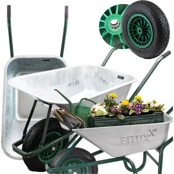 Kolečko Kolečko zahradní stavební 100L 250kg ocelové nafukovací kolo pohodlné rukojeti