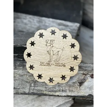 Podtácek DŘEVĚNÝ PODTÁCEK - znamení BERAN 10 cm