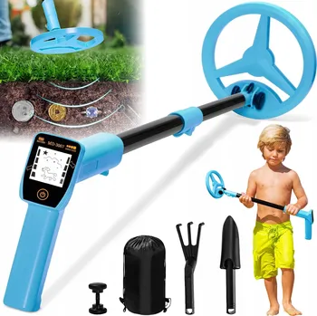 PROFESJONALNY DETEKTOR KOVŮ DĚTSKÝ DETEKTOR S NASTAVENÍM + HRÁBĚ A LOPATA